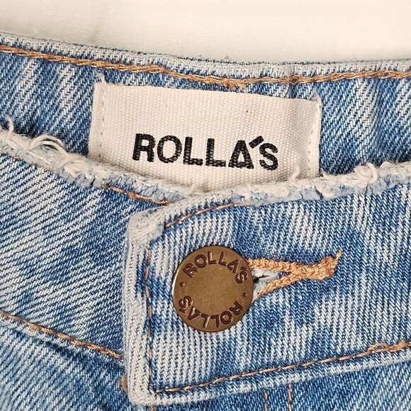 Rollas Dusters High Rise Slim Jeans Old Stone Light Wash Denim Cotton Size 28 - Picture 7 of 16
